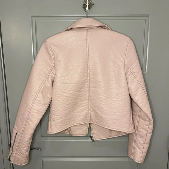 Pink Abercrombie and Fitch Leather Jacket Size Small - Picture 4 of 5